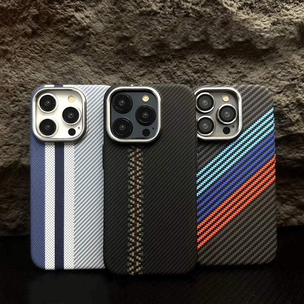 CarbonTech Armor Case  -  Elevate Your iPhone Style with Ultimate Protection and Wireless Charging Compatibility