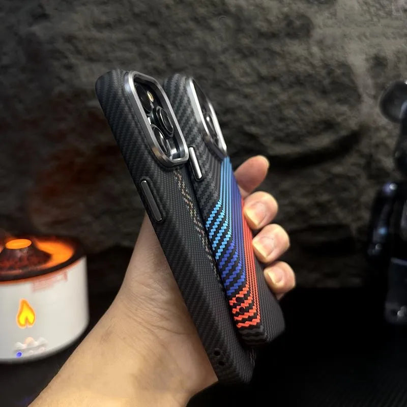 CarbonTech Armor Case  -  Elevate Your iPhone Style with Ultimate Protection and Wireless Charging Compatibility