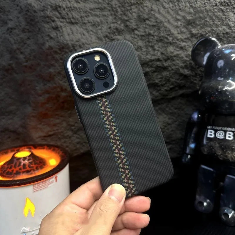 CarbonTech Armor Case  -  Elevate Your iPhone Style with Ultimate Protection and Wireless Charging Compatibility