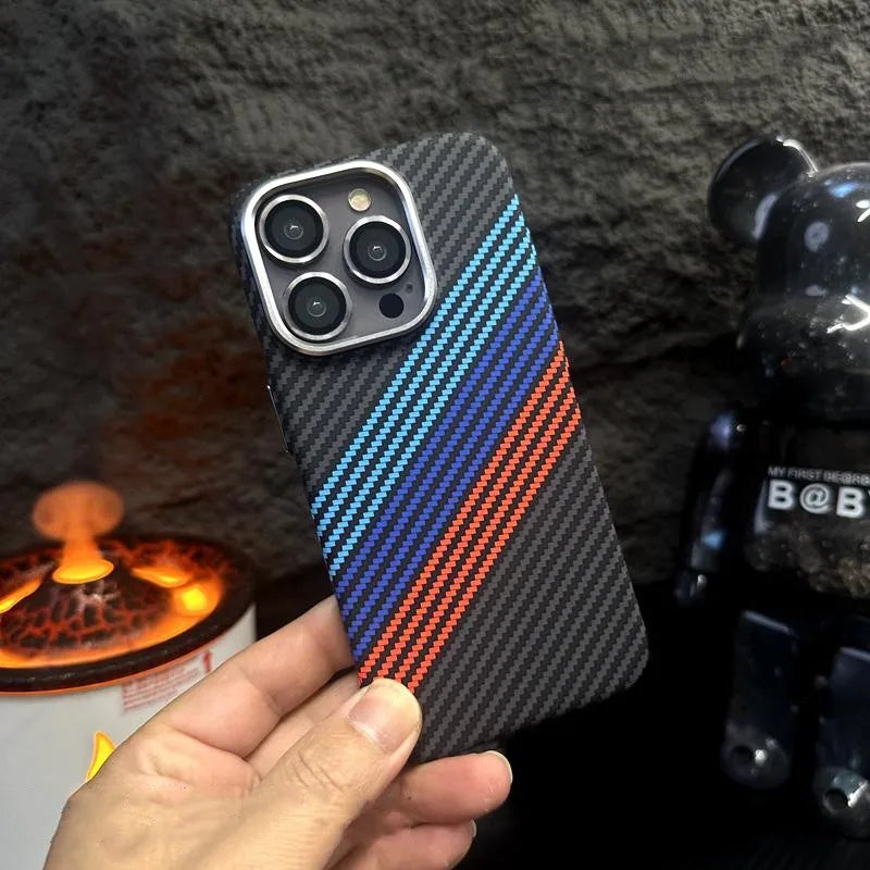 CarbonTech Armor Case  -  Elevate Your iPhone Style with Ultimate Protection and Wireless Charging Compatibility