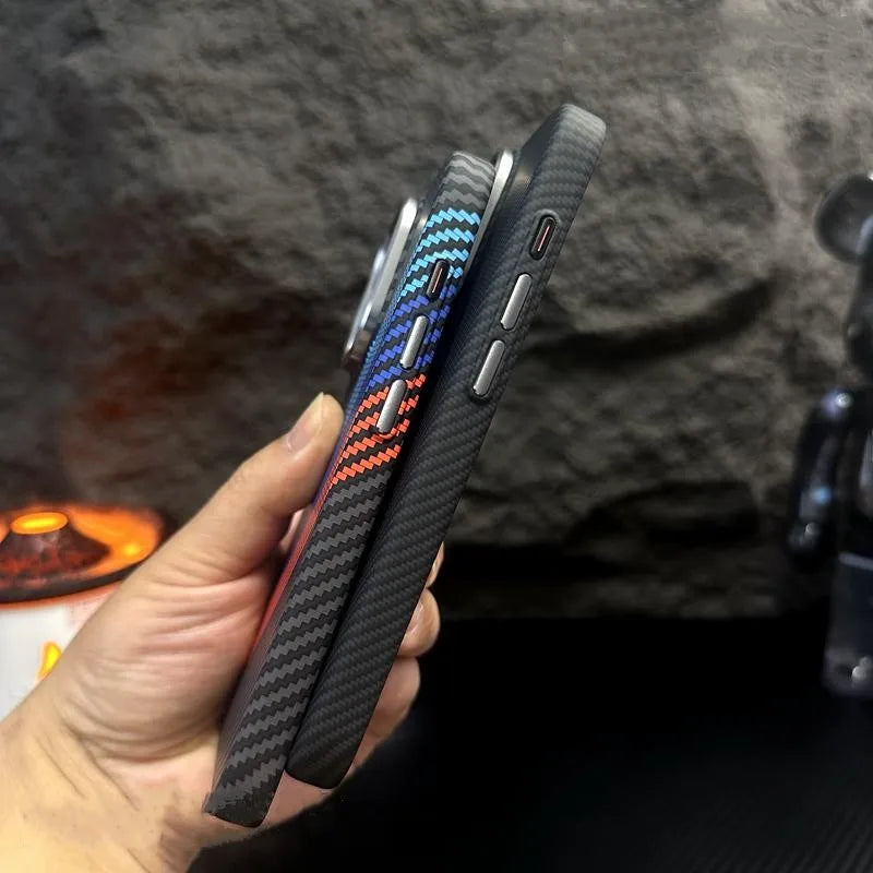 CarbonTech Armor Case  -  Elevate Your iPhone Style with Ultimate Protection and Wireless Charging Compatibility